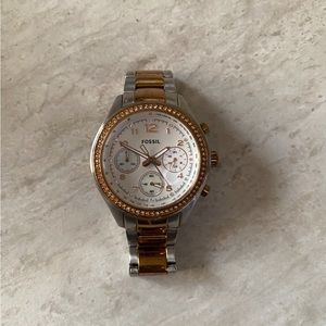 Two-tone Fossil watch